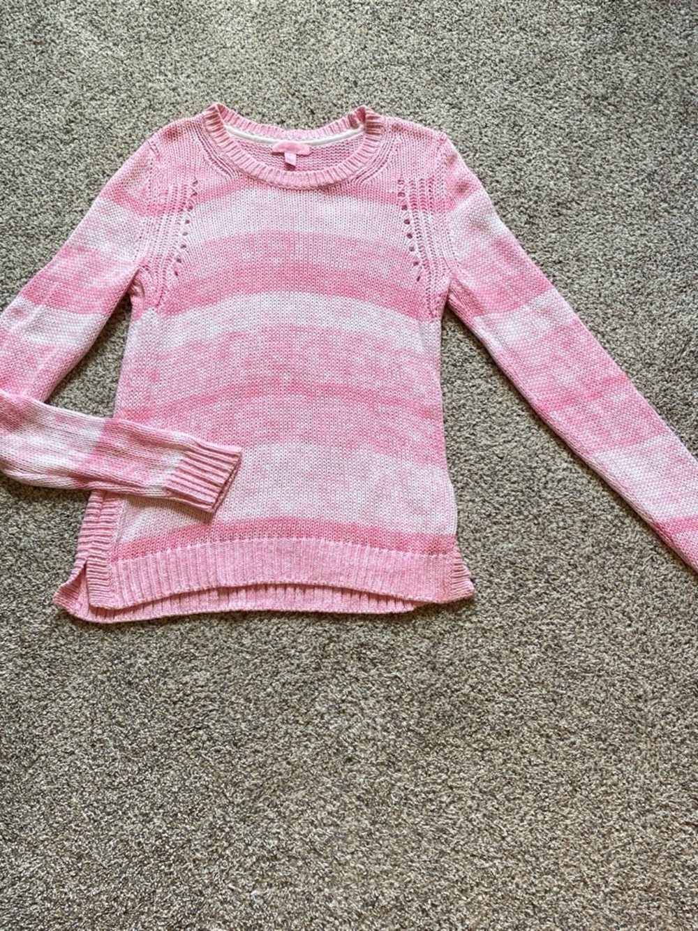 Lilly Pulitzer Pink & White Striped Crewneck Sweater